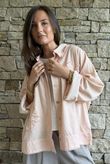 Hippie Shake Linen Blend Shirt Jacket Washed Peachy Nude